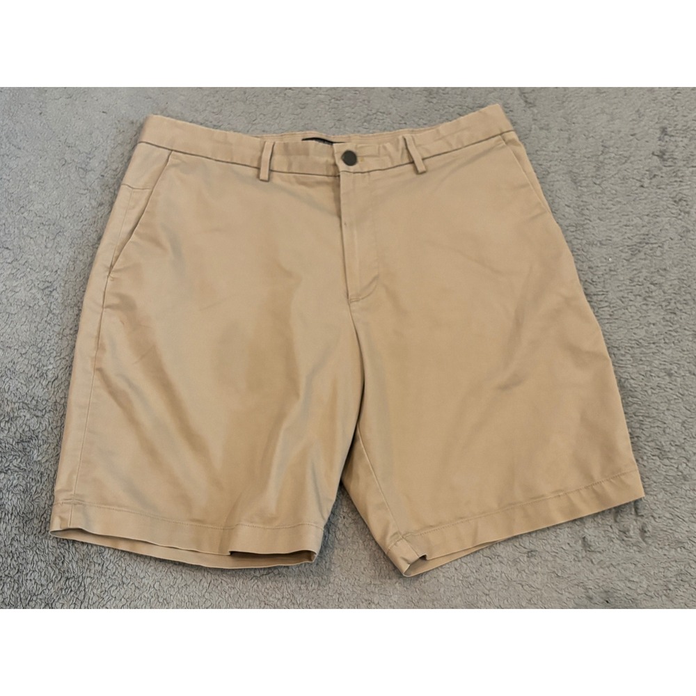 Banana Republic Aiden Short Mens 34 Khaki Tan Chino Stretch Cotton 9 Inseam